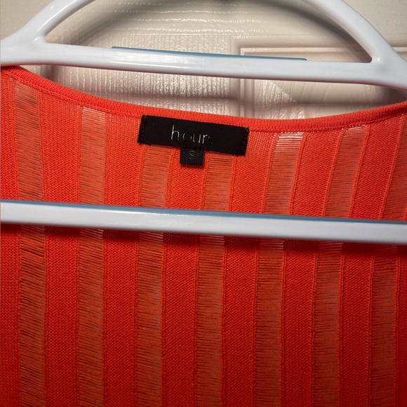 Sheer Rib Cardigan with ties in Tangerine - Picture 3 of 3